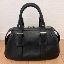 Burberry Leather Handbag, Black Mini Boston Bag #QY6VTM