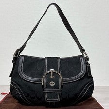COACH Soho Tote Bag Signature Black #QYAJ9X