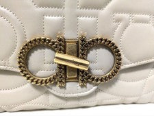 Salvatore Ferragamo brand logo pattern leather handbag ♡ Beige #QY7Z8K