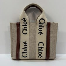 Chloe Woody Canvas Leather Small Handbag MBZ961 #QYB5T2