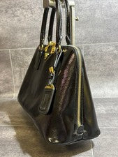 PRADA handbag, Saffiano leather, black, triangle logo #QYD3TP