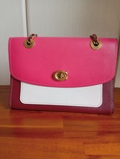 COACH Chain Shoulder Bag, 2-way, Leather, Pink #QYAQ58