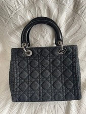 DIOR Lady Dior Cannage Black Denim Handbag #QYDZ0A