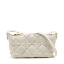 Dior Nomad Pouch Cannage Shoulder Bag for Women, White #QYBF3Y