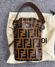 FENDI Mon Tr?sor Shoulder Handbag Brown Women #QY73ML