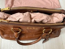 miu miu handbag brown Vitello Lux