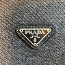 PRADA Black Fabric Chain Strap Handbag W30cm H19cm Lightly Pre-Owned From Jap #QYKEHX