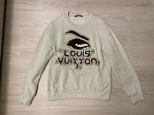 Louis Vuitton 23AW Embroidered Logo Sweatshirt Light Grey Pre-Owned