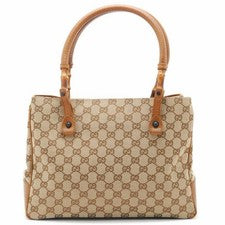 GUCCI GG Canvas Bamboo Handle Tote Bag #QYKMGE