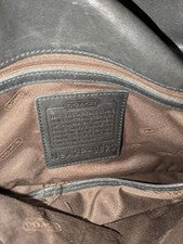 COACH Old Coach Black Leather Classic Coach Shoulder Bag #QYC0R7