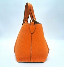 TOD'S T Timeless Leather Shopping Bag Mini Orange #QYGKC0