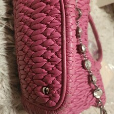 MIU MIU Hot Pink Leather Handbag Corner Scuffs Official Boutique #QY7RZA