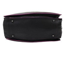 LOEWE Flamenco Handbag, Black x Pink, Silver, Nappa Leather #QY90KT