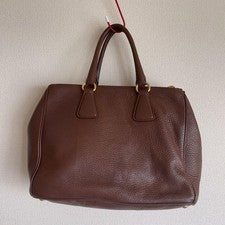 PRADA Brown Leather Handbag 2-Way Shoulder Strap #QYAC1M