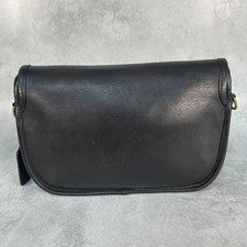 Old Coach 2-way Shoulder Bag, Leather, Black, Made in USA #QYFG7R