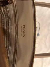 PRADA Monochrome Saffiano Leather Pink Beige Bag #QYAASQ