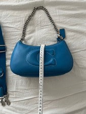COACH Blue Handbag with Chain Strap #QYD3MK