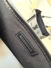 BALENCIAGA Tote Bag White Black Leather Women #QY31CU