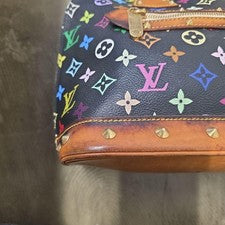 Louis Vuitton Monogram Multicolor Alma Studs Noir Black #QY606R