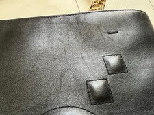 GUCCI Jumbo GG Chain Tote Black Calf Leather Handbag Hard to Find #QYL99L