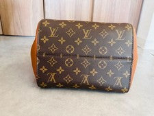 LOUIS VUITTON Fold Tote MM M45376 Brown/Beige/Orange Monogram Canvas/Lea #QY4YFM