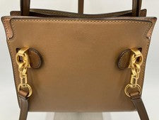 Tory Burch Lee Lajwill Double Tote Petite Grey Leather 2-Way #QYA3IN