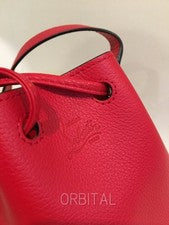 Christian Louboutin BY MY SIDE Leather Bucket Bag Shoulder Bag, Red #QYC04M