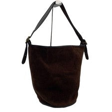 Old Coach 9010 USA-made suede bucket bag, dark brown. #QY2DBD