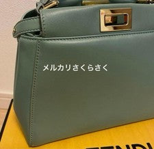 FENDI Peekaboo Handbag Emerald Green Hard to Find Color Shoulder Italy 500K JPY #QY1JEV