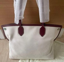 BURBERRY logo canvas handbag White Women #QY9X1K