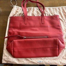 miu miu leather tote bag red
