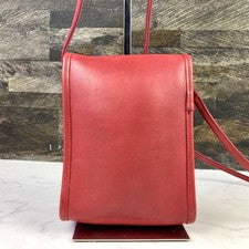 Old Coach Turnlock Shoulder Bag, Red Glovetanned Leather #QY0FUU