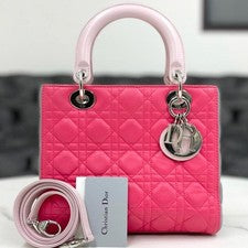 DIOR Lady Dior Cannage Tricolor Pink / Light Gray W24×H20×D12c #QY3GPN