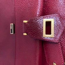 FENDI Classico No.3 Leather Handbag Bordeaux Classic Hard to Find #QYFVXY