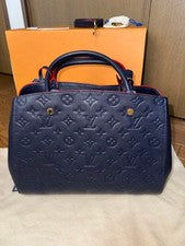 LOUIS VUITTON Montaigne BB Navy Red Empreinte M Women #QY56WR