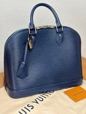 LOUIS VUITTON Alma Navy Epi Leather Handbag #QYDYOL