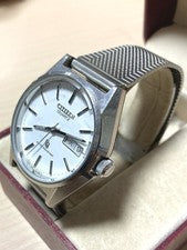 Hard to Find Item CITIZEN 4-730135 CRYSTRON Day Date Men's Watch #PFCFKP