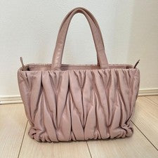 MIU MIU Italian-made Miu Miu Matelass? Shoulder Handbag Pink #QY13PS