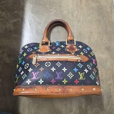 Louis Vuitton Monogram Multicolor Alma Studs Noir Black #QY606R