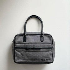 miu miu herringbone pattern tote bag