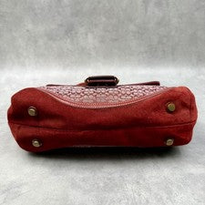 COACH Soho Handbag, Suede, Red, 7078 #QYHDXH