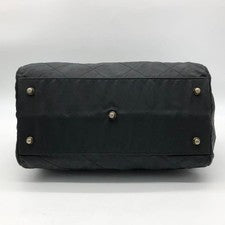 PRADA handbag, triangular plate, gold hardware, chain, black. #QYIW4C