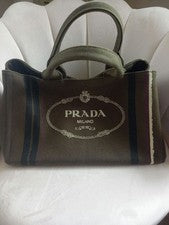 PRADA Canapa Olive Green Handbag #QYBUFI