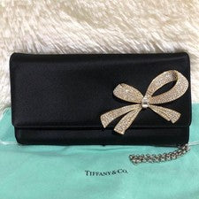 Tiffany Party Bag Handbag Ribbon Black #QYBMUB