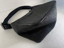 GUCCI GG Canvas Handbag, Black, Gucci Shoulder Bag #QY13YS