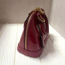 LOUIS VUITTON Alma BB Vernis Pomme d'Amour 2-Way Handbag #QY133S