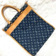 LOUIS VUITTON Monogram Denim Flat Shopper Bag #QYGI8R