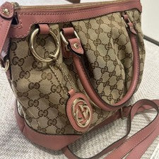 GUCCI GG Canvas 2-Way Handbag Pink #QYBTG3