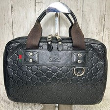 GUCCI Shima GG Leather Sherry Line Handbag Briefcase #QY1ZX3