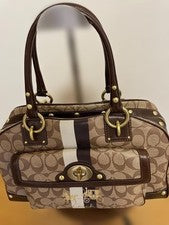 COACH Y2K Signature Satchel Handbag with Carriage Logo #QY1CHK
